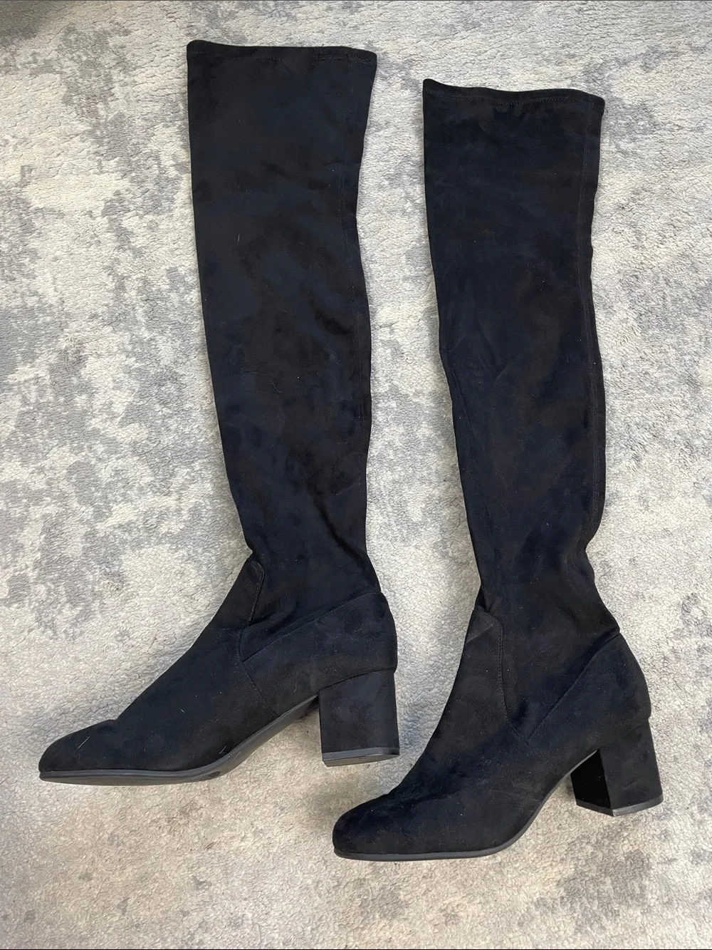 Steve Madden Isaac Over The Knee Thigh High Boots Black Faux Suede Sz 9.5